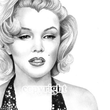 354x354 Marilyn Monroe, Pencil Drawing, Celebrity From Theberrypress - Marilyn Monroe Drawing Pencil