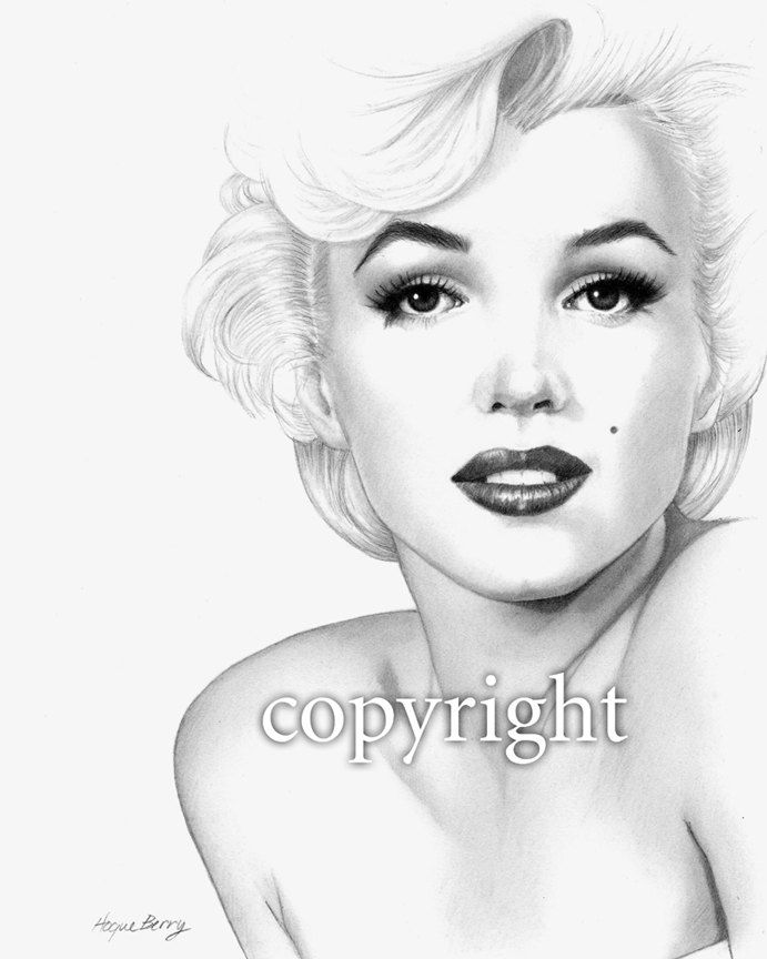 691x864 Marilyn Monroe, Vintage Hollywood, Celebrity Drawing, Fine - Marilyn Monroe Drawing Pencil