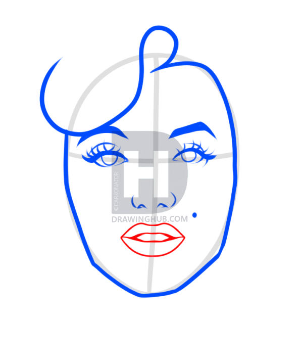 602x720 How To Draw Marilyn Monroe Easy, Step - Marilyn Monroe Drawing Pencil Easy