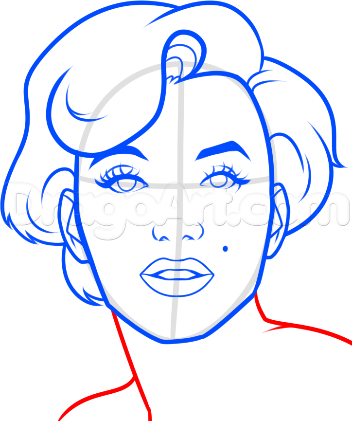 724x865 How To Draw Marilyn Monroe Easy, Step - Marilyn Monroe Drawing Pencil Easy