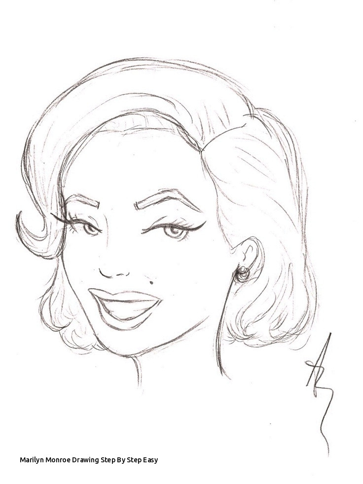 736x981 Marilyn Monroe Drawing Step - Marilyn Monroe Drawing Pencil Easy