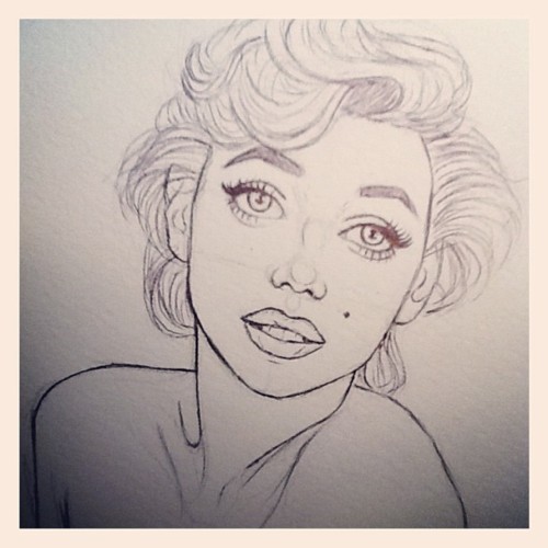500x500 Marilyn Monroe Drawing Uploaded - Marilyn Monroe Drawing Tumblr