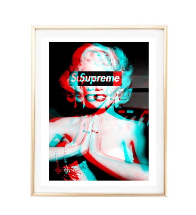 794x872 Supreme Marilyn Monroe Print Fashion Logo Chanel Apartment Etsy - Marilyn Monroe Drawing Tumblr