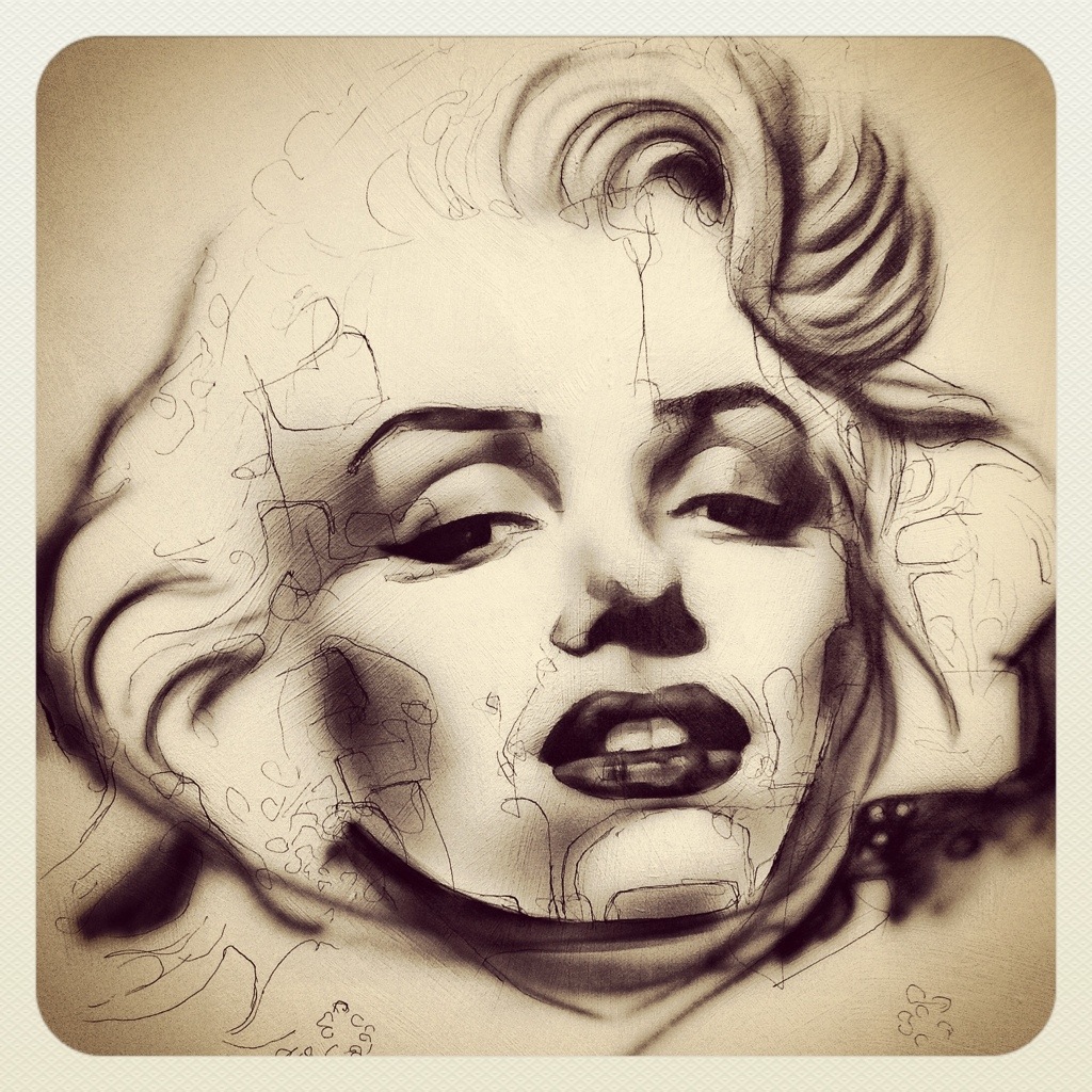 1024x1024 Artists On Tumblr - Marilyn Monroe Drawing Tumblr