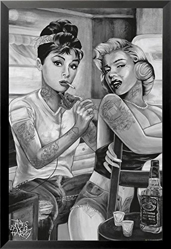 344x500 buyartforless framed audrey hepburn and marilyn monroe - Marilyn Monroe Drawing With Tattoos