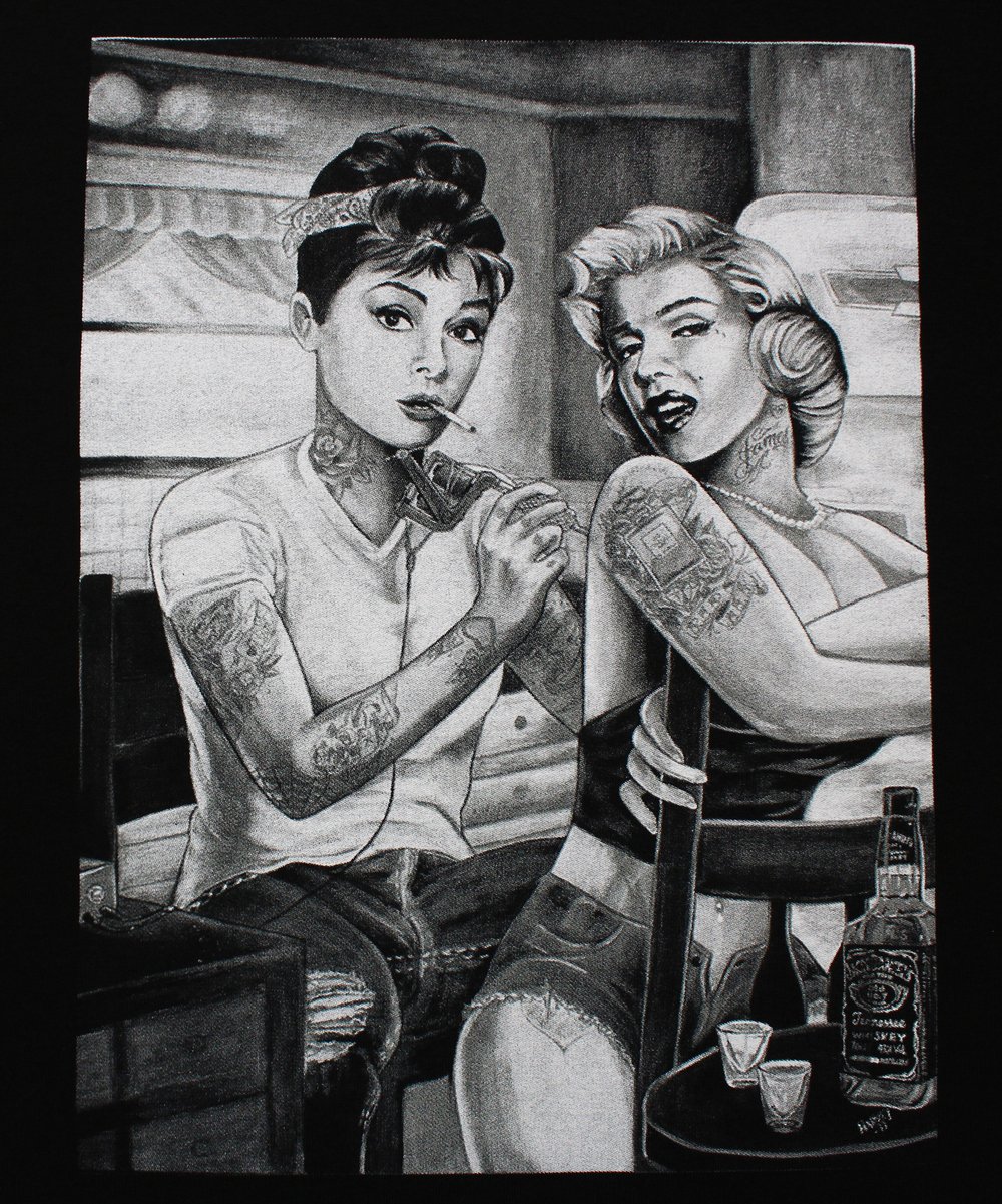 1000x1201 california republic marilyn monroe and audrey hepburn tattooed - Marilyn Monroe Drawing With Tattoos