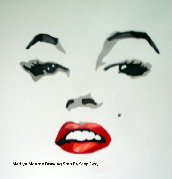 559x583 Marilyn Monroe Drawing Step - Marilyn Monroe Lips Drawing