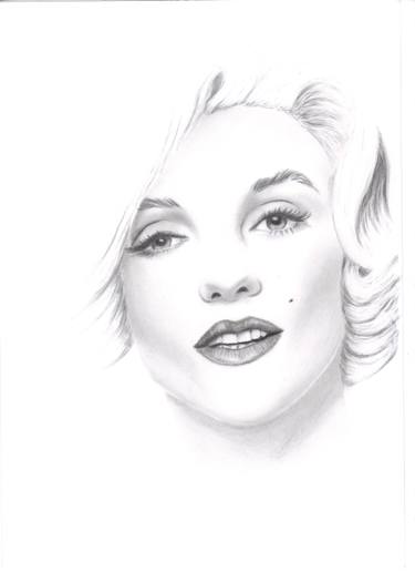 375x516 Marilyn Monroe Drawing - Marilyn Monroe Lips Drawing