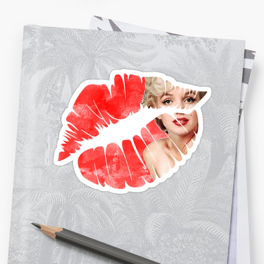 1000x1000 marilyn monroe lips sticker sticker - Marilyn Monroe Lips Drawing