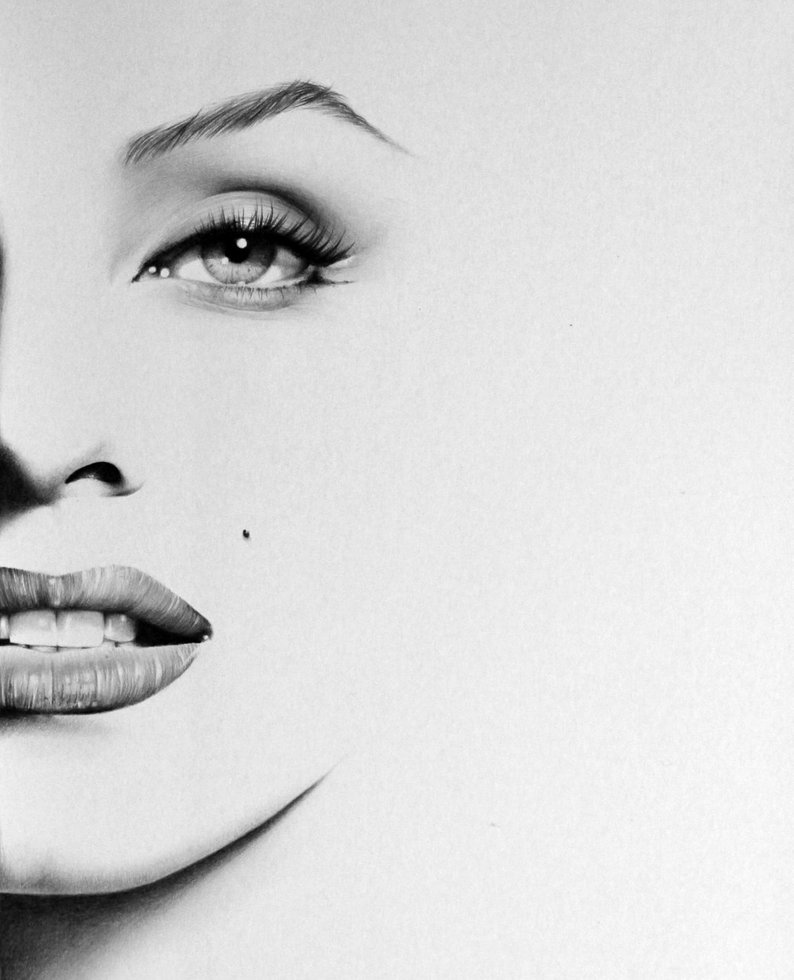 794x980 marilyn monroe minimalism pencil drawing fine art portrait etsy - Marilyn Monroe Lips Drawing