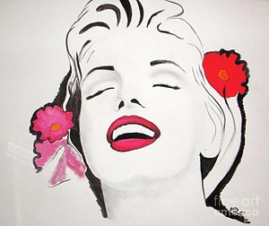 300x252 Marilyn Monroe Red Lips Art Fine Art America - Marilyn Monroe Lips Drawing