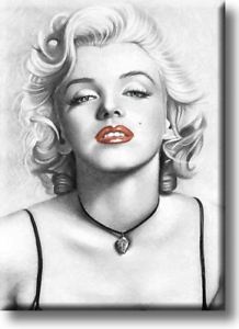 218x300 Marilyn Monroe Red Lips Drawing Vintage Picture On Acrylic Wall - Marilyn Monroe Lips Drawing
