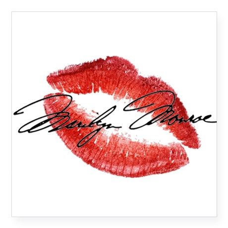 460x460 Marilyn Monroe Signature Lips Sticker - Marilyn Monroe Lips Drawing