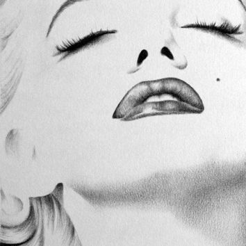 354x354 Best Pencil Drawings Of Marilyn Monroe Products On Wanelo - Marilyn Monroe Lips Drawing