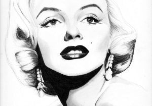 300x210 marilyn monroe portrait drawing how to draw marilyn monroe - Marilyn Monroe Pencil Drawing