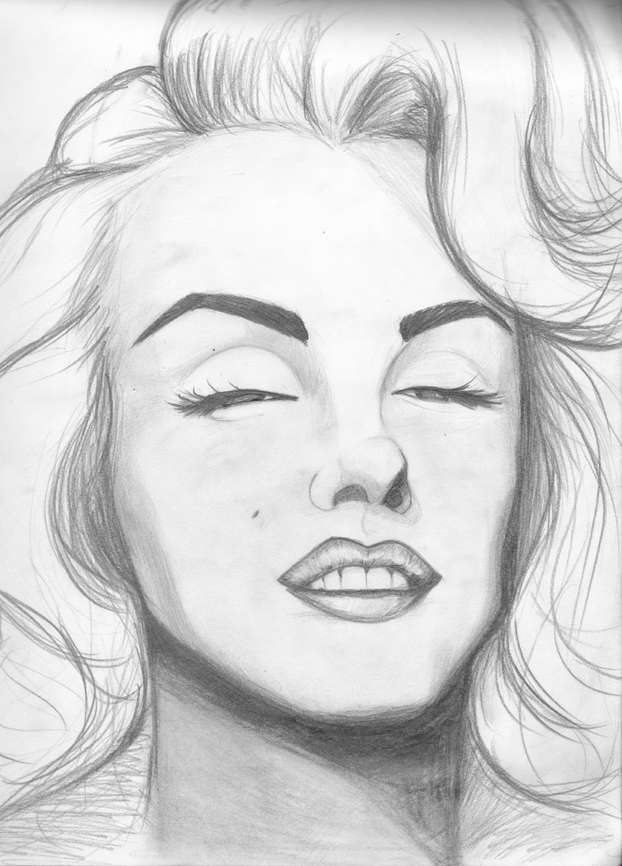 Marilyn Monroe Pencil Drawing at PaintingValley.com | Explore ...