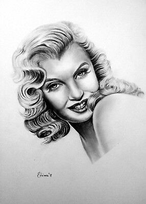 286x400 Marilyn Monroe, Original Graphite Pencil Drawing, Realism - Marilyn Monroe Pencil Drawing