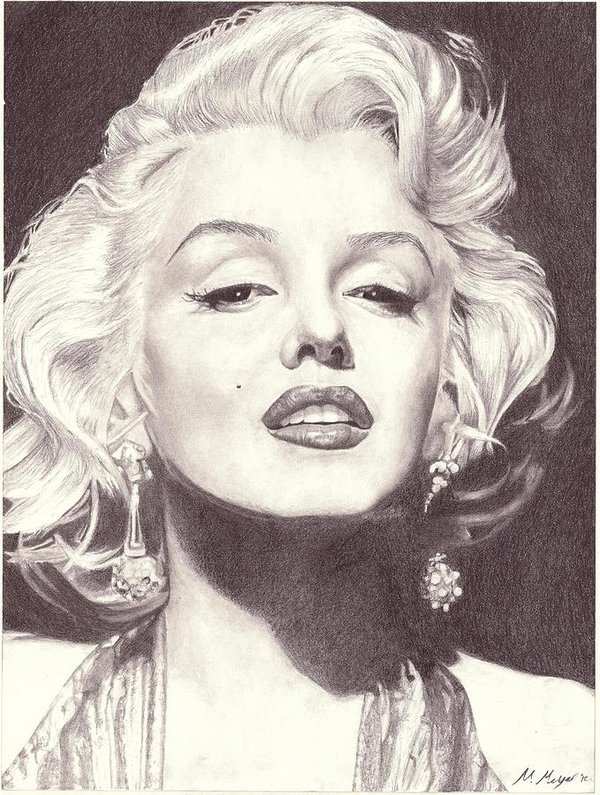 600x795 Marilyn Monroe Portrait Drawing Art Print - Marilyn Monroe Portrait Drawing