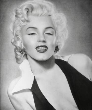 375x448 Marilyn Monroe Portrait Drawing Drawing - Marilyn Monroe Portrait Drawing