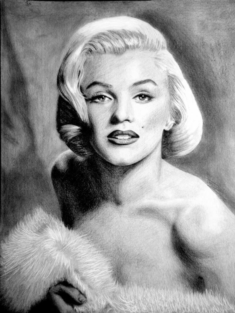 768x1024 Marilyn Monroe Portrait - Marilyn Monroe Portrait Drawing