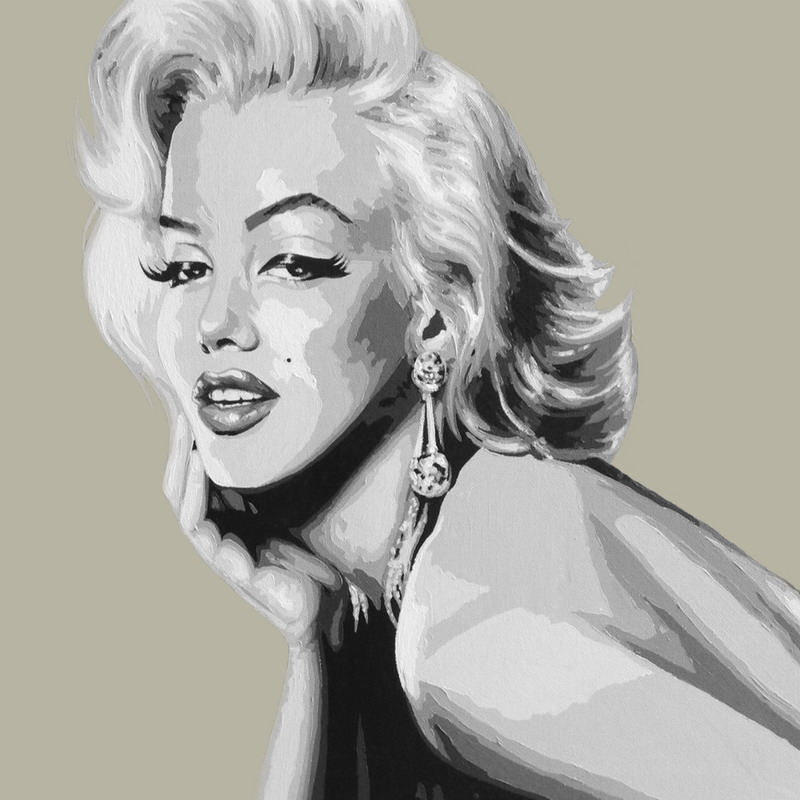 800x800 Marilyn Monroe Famous Women Portrait Wall Modern Art Oil - Marilyn Monroe Portrait Drawing