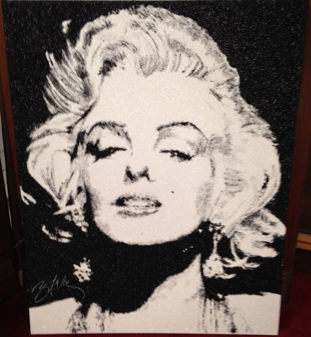 1014x1100 Original Marilyn Monroe Crystal Painting - Marilyn Monroe Portrait Drawing