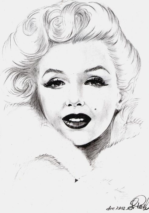 490x700 marilyn monroe art marilyn monroe drawing - Marilyn Monroe Portrait Drawing