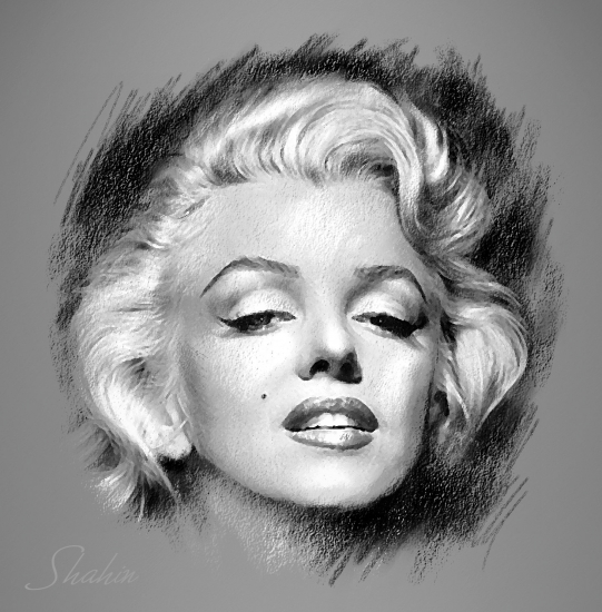 541x550 Portrait Of Marilyn Monroe - Marilyn Monroe Portrait Drawing