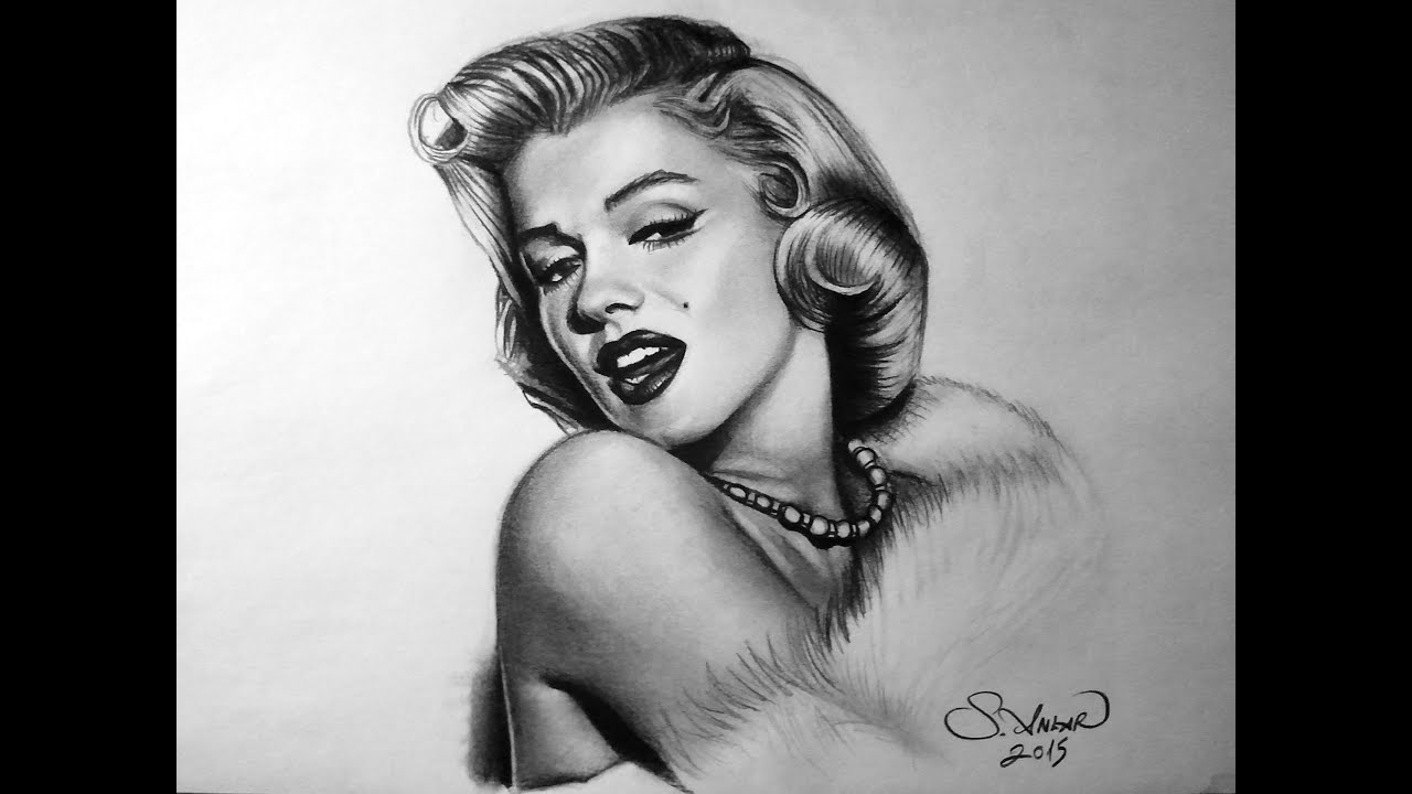 1280x720 Speed Drawing Marilyn Monroe - Marilyn Monroe Portrait Drawing