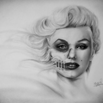 354x354 Marilyn Monroe Art Print - Marilyn Monroe Skull Drawing
