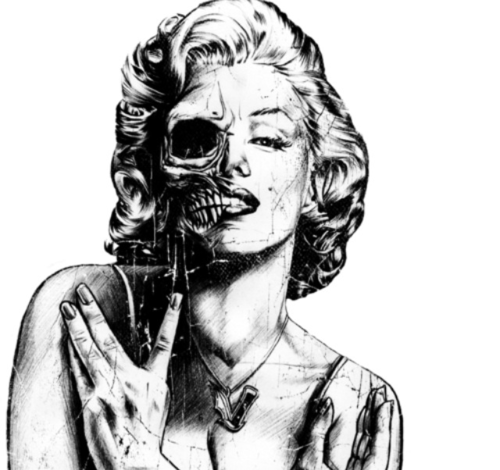 500x470 Monroe, Marilyn Via Tumblr On We Heart It - Marilyn Monroe Skull Drawing