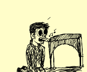 300x250 Man Licks Marimba Drawing - Marimba Drawing