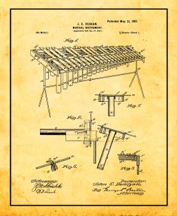 257x314 marimba patent print poster item frame a patent - Marimba Drawing