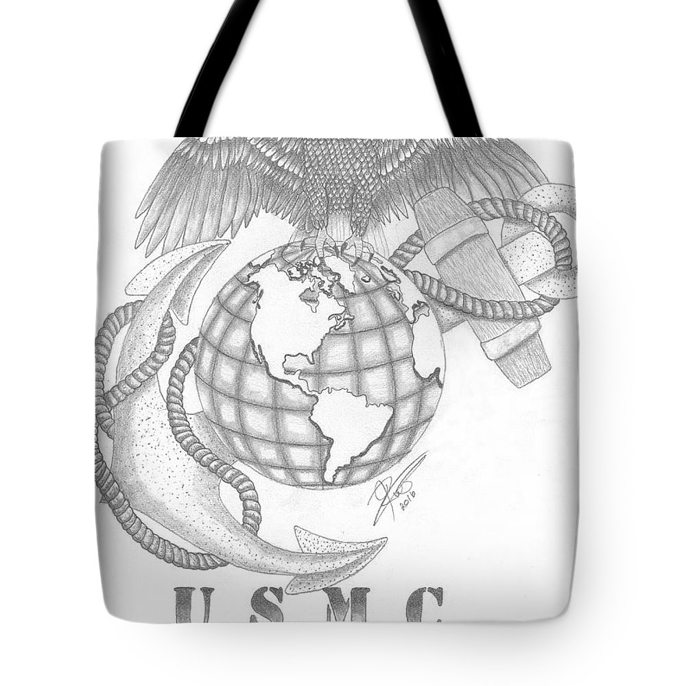 1000x1000 marine corps tribute tote bag for sale - Marine Corps Drawing