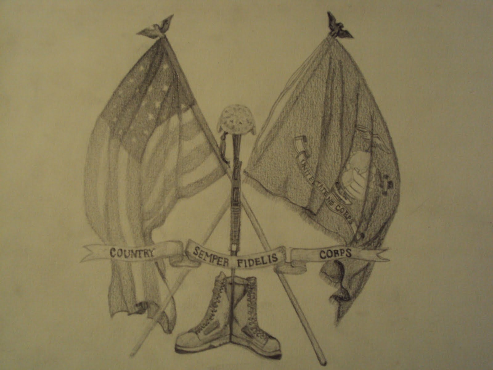1600x1200 r jamison the life marine corps flag drawing - Marine Corps Drawing