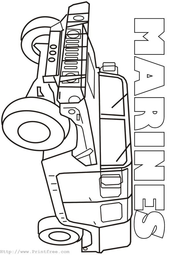 602x880 Marine Corp Logo Coloring Pages To Print - Marine Corps Logo Drawing