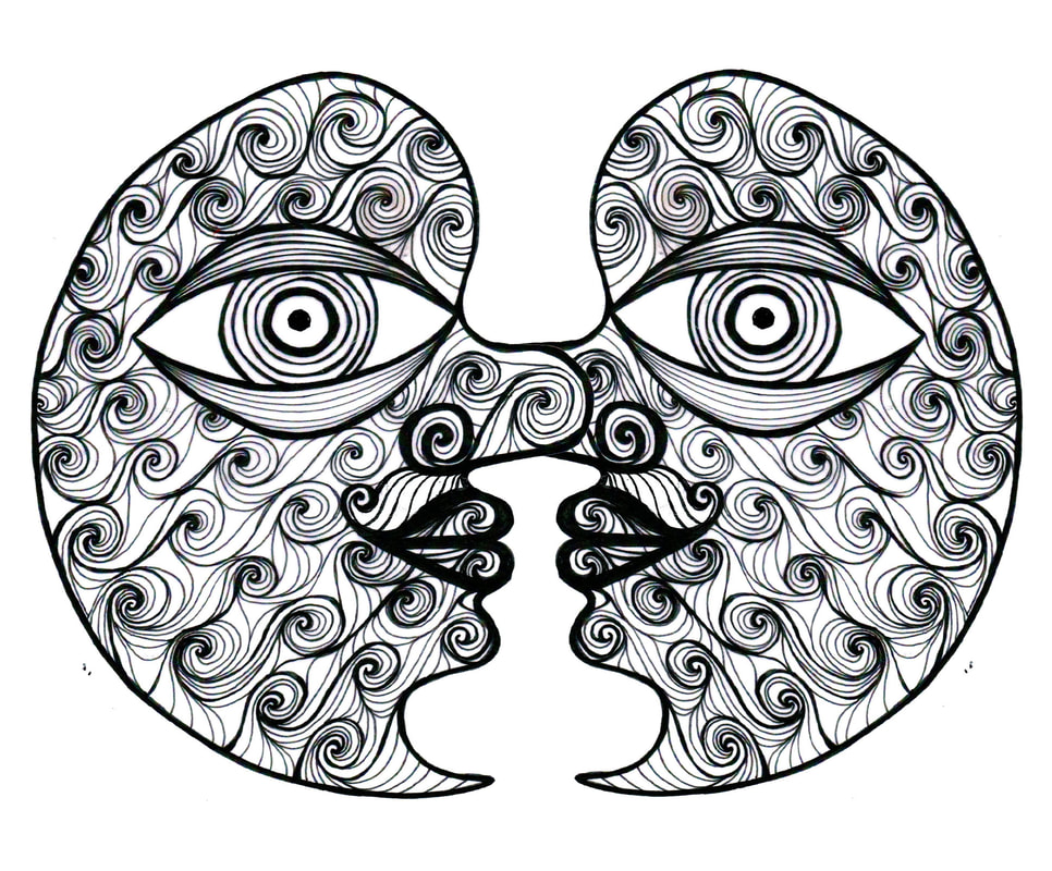 966x800 Marine Life Black Line Drawings - Marine Drawings