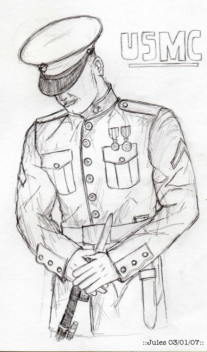 828x1407 Marine Drawing Salute For Free Download - Marine Drawings