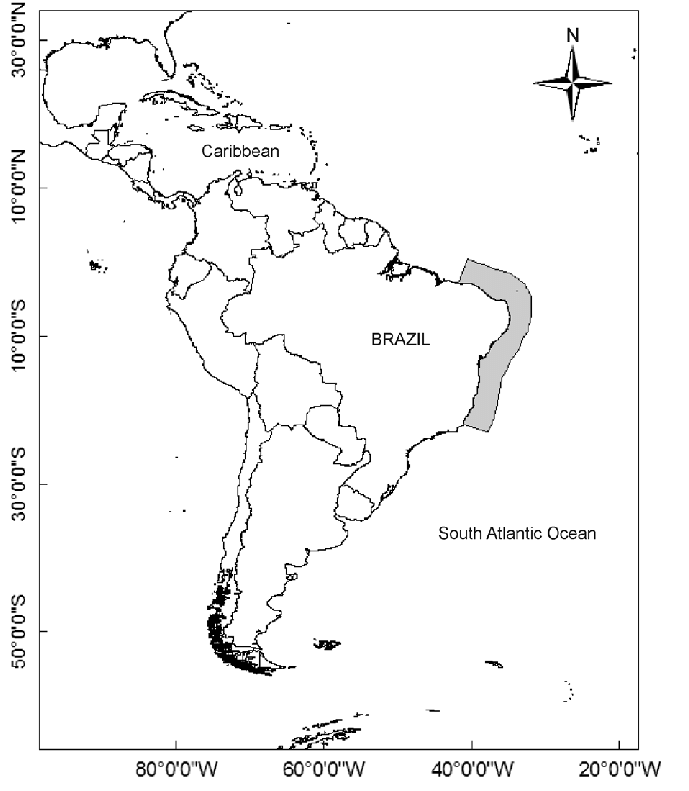 689x791 Location Of The East Brazil Large Marine Ecosystem - Marine Ecosystem Drawing