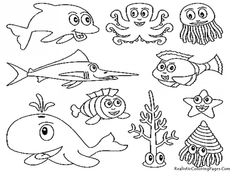 940x705 marine life coloring pages, free coloring pages of marine - Marine Ecosystem Drawing