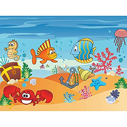 425x425 Wee Blue Coo Art Painting Drawing Aquatic Marine Life - Marine Life Drawing