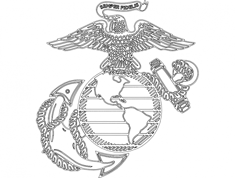 800x606 Marine Symbol Dxf Free Download - Marine Logo Drawing