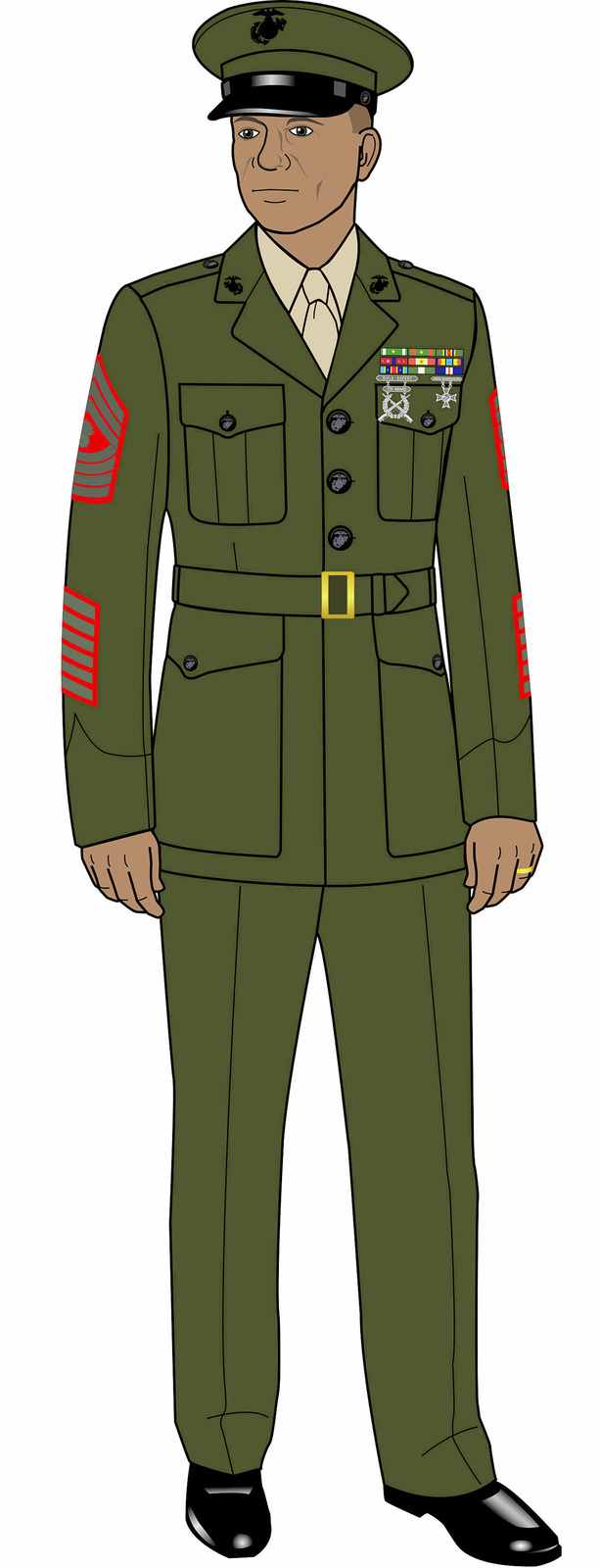 613x1600 A Computer Drawing Showing A Us Marine Corps - Marine Soldier Drawing