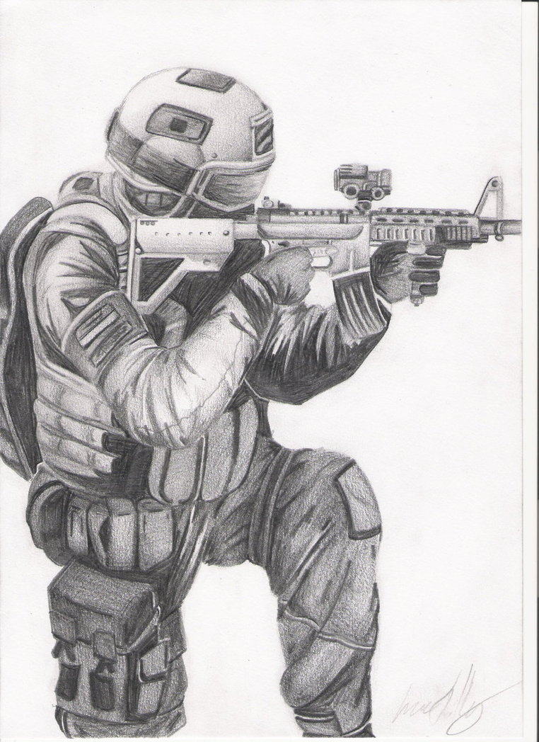 Marine Soldier Drawing at Explore collection of