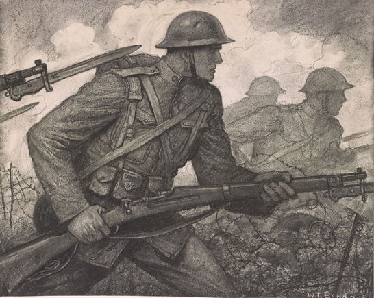 546x435 The Army And The Marine 'devil Dogs' Of Belleau Wood Article - Marine Soldier Drawing