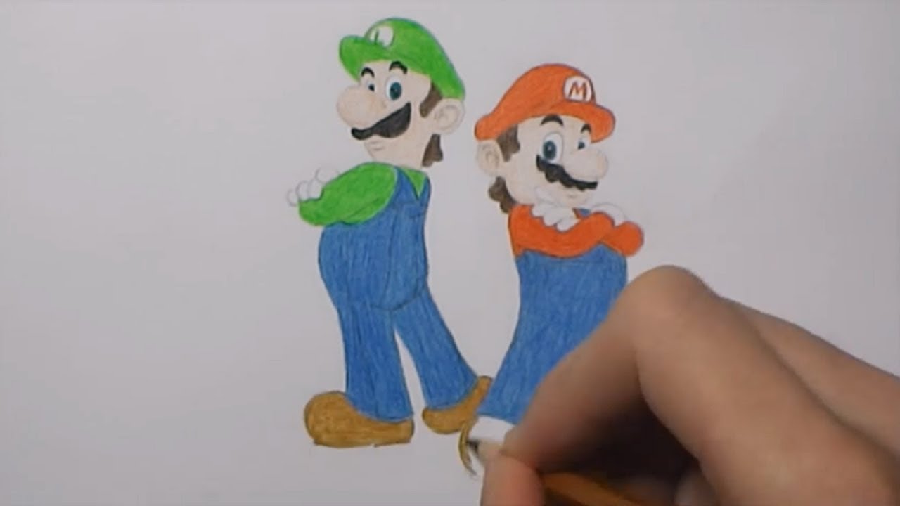 1280x720 how to draw mario luigi - Mario And Luigi Drawing