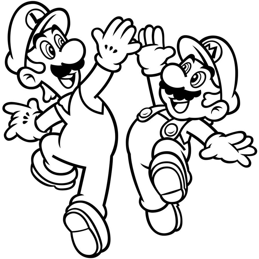 894x894 mario luigi coloring pages - Mario And Luigi Drawing