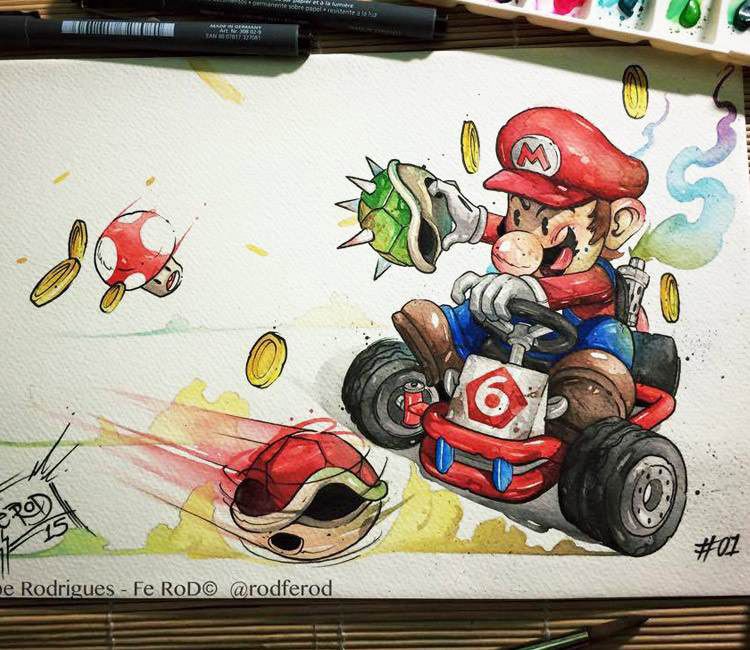 750x650 super mario bros drawing art - Mario Bros Drawing