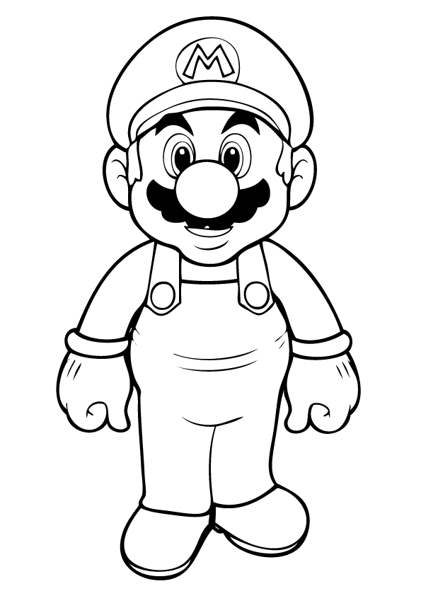 595x842 Free Printable Mario Coloring Pages For Kids Deep Thought - Mario Bros Drawing