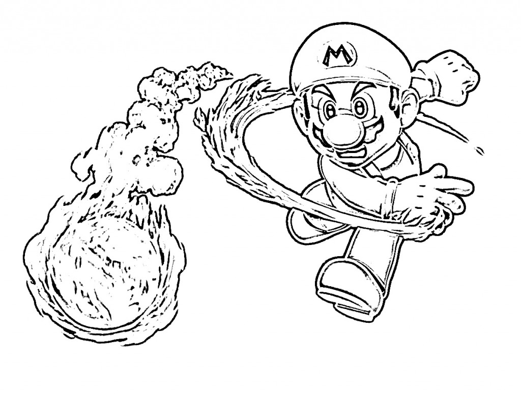 1024x783 Mario Coloring Pages Black And White Super Drawings For You Within - Mario Brothers Drawings